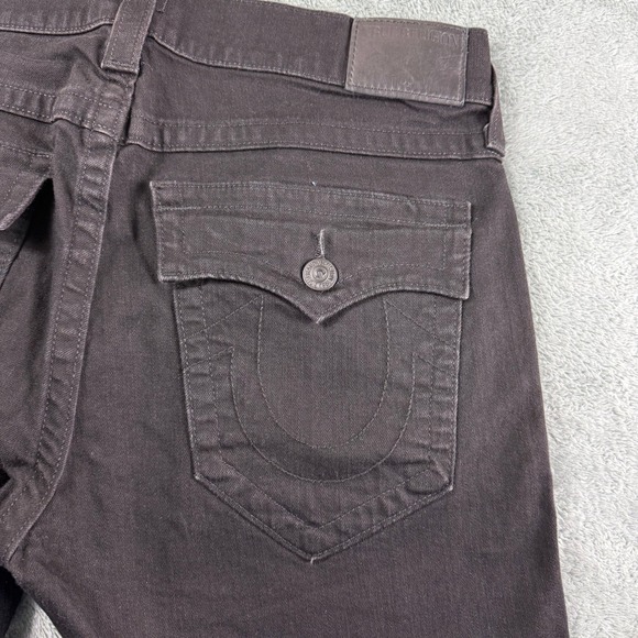 True Religion Ricky Relaxed Straight Jeans Mens Size 34 Black Made USA - Picture 10 of 10